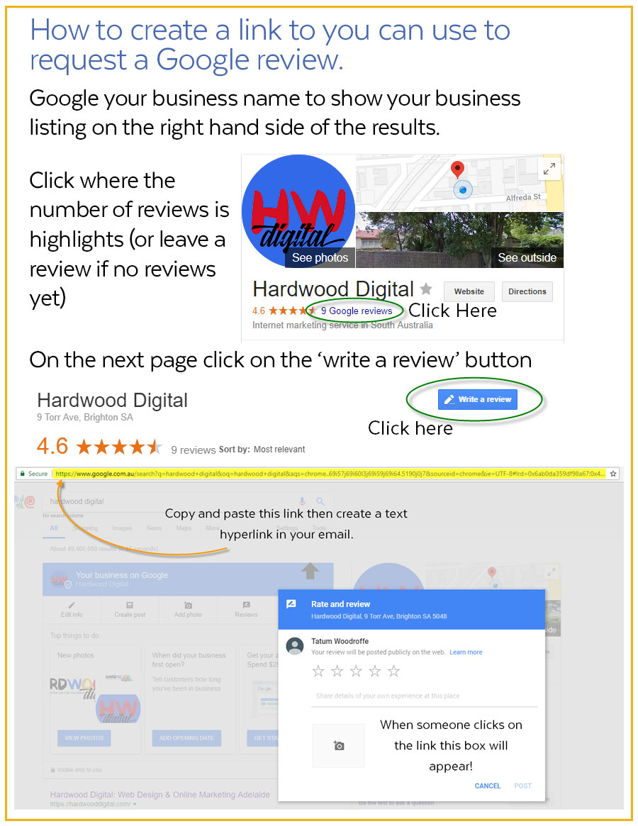 email automation create google review link