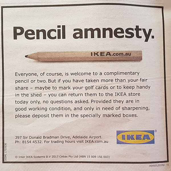 ikea pencil amnesty